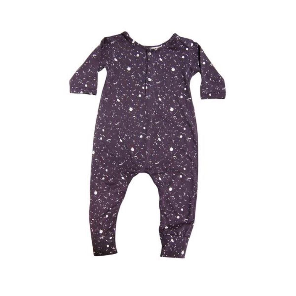 Navy Splatter Placket Jumpsuit